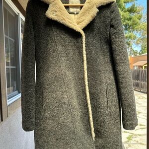 Zara Gray and Cream Teddy Jacket Cozy Sherpa Lining